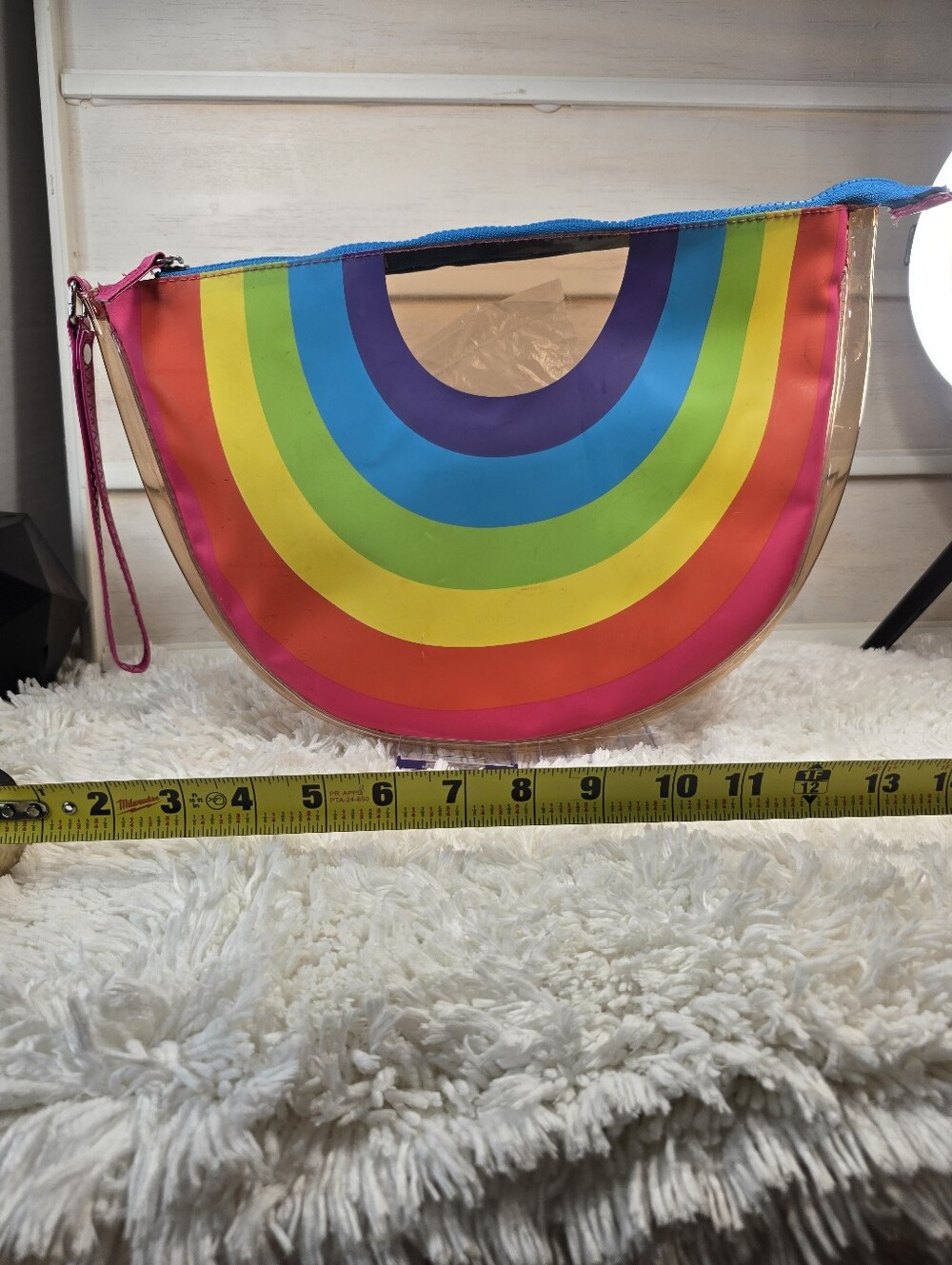 Clear Rainbow Crescent Wristlet Pouch - Multicolor